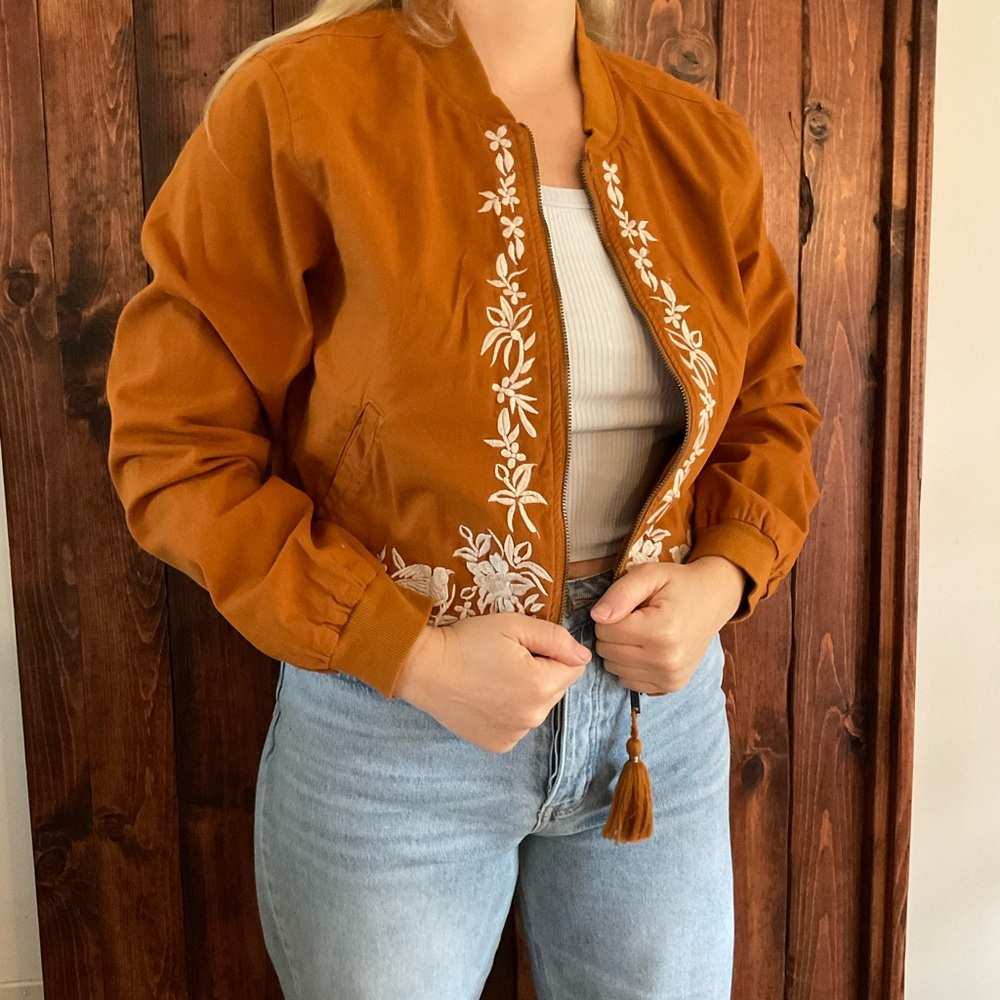 Embroidered Orange Jacket